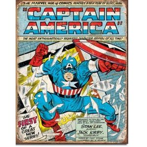 Captain America Tin Sign - "Retro Comic Book"